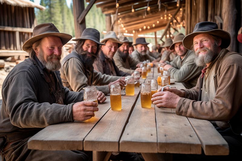 gold prospectors at table